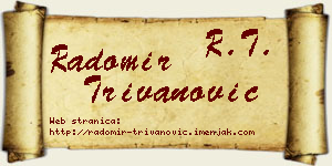 Radomir Trivanović vizit kartica